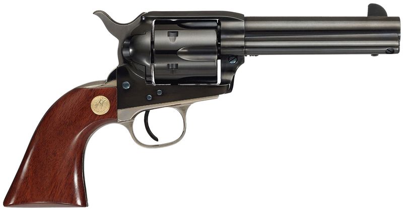 Cimarron Pistoleer Revolver MP410B1401, 45 Colt (LC), 4.75in, Walnut Grips, Steel Frame Finish, 6 Rds