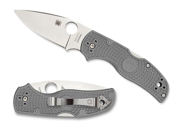 Spyderco Native 5 Lightweight Maxamet Folding Knife w/Gray Textured Handle (C41PGY5)