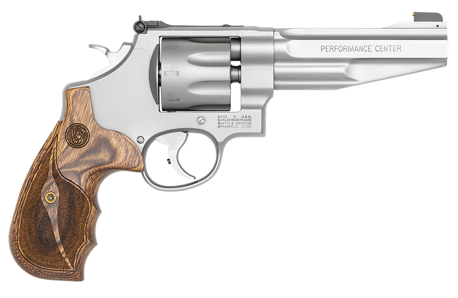 Smith & Wesson 627 Revolver 170210, 357 Magnum, 5", Wood Grip, Matte Stainless Finish, 8 Rd