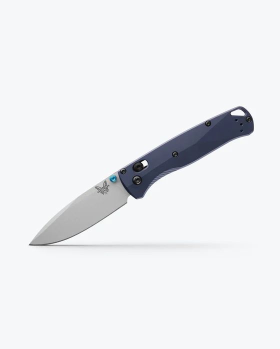Benchmade Bugout Folding Knife w/Stainless Drop Point Plain Edge Blade, Crater Blue (535SL-13)
