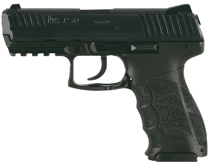 Heckler & Koch P30 V1 Light LEM Pistol 81001085, 9mm Luger, 3.85in, Interchangeable Backstrap, Black Finish, 10 Rds
