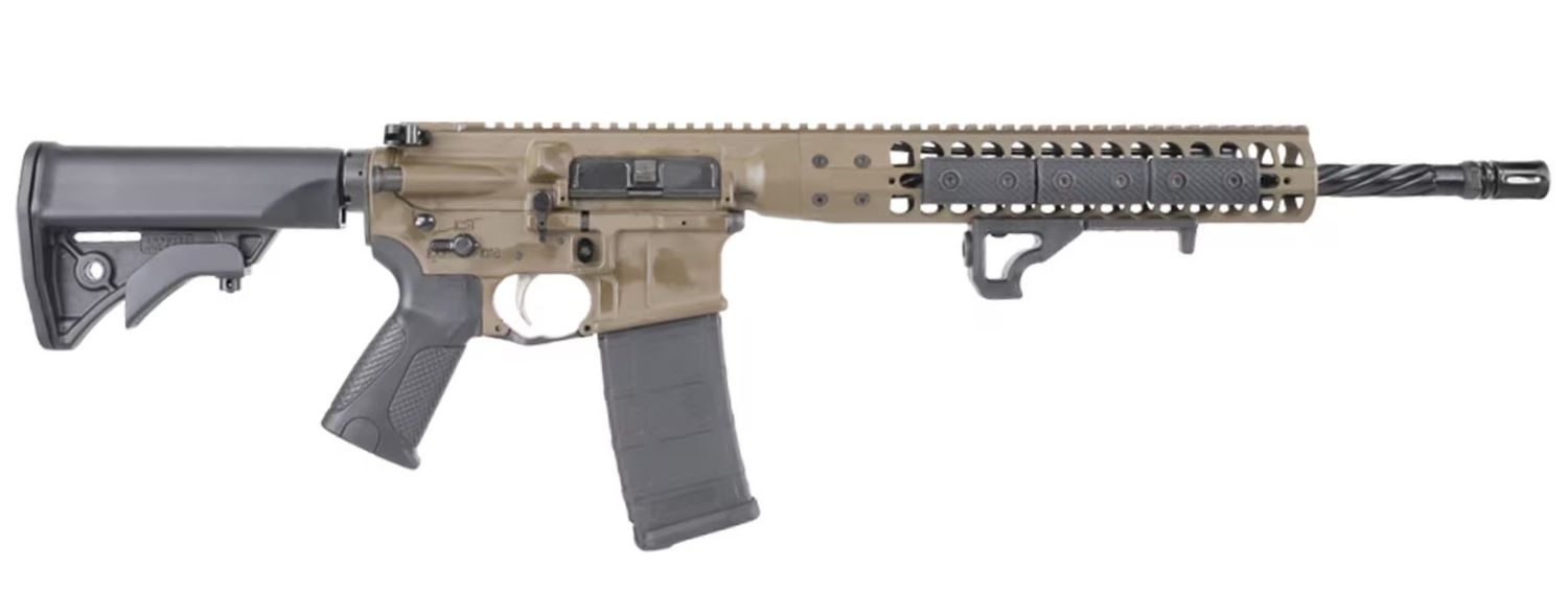 LWRC International IC-DI Rifle ICDIR5PBC16, 5.56 NATO, 16.1", Lwrc Compact Adjustable Stock, Patriot Brown, 30 Rds
