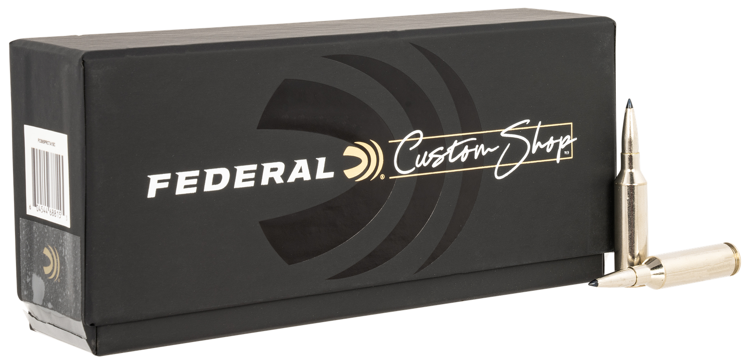 Federal Custom Shop Rifle Ammunition FCS65PRCTA1SC, 6.5 PRC, Terminal Ascent, 130 gr, 3025 fps, 20 Rd/Bx