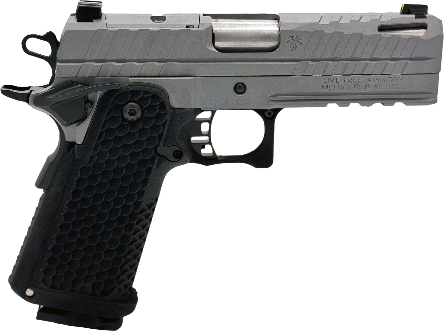 LIVE FREE ARMORY Apollo 11 Sub-Compact Optic Ready Pistol LFAPS81403, 9mm Luger, 3.50in, Black Polymer, Elite Gray Cerakote Finish, 17 Rds