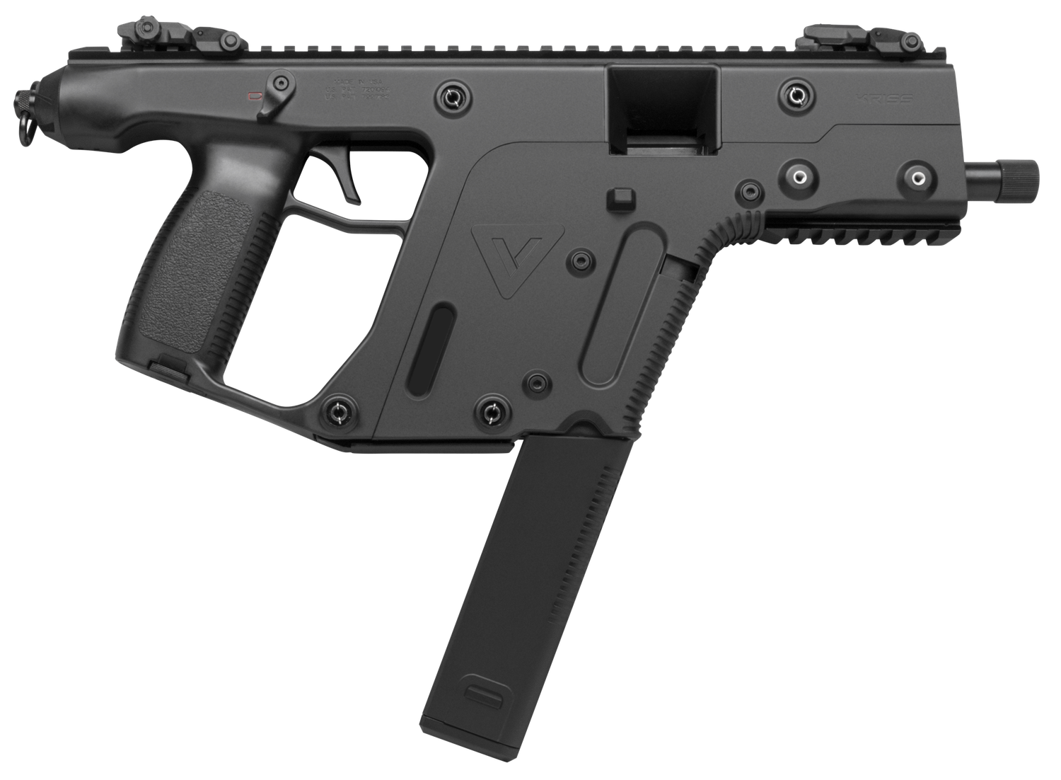 Kriss Vector Gen II Semi-Auto Pistol KV10PBL20, 10MM, 5", Black Polymer Stock, Black Finish, 15 Rd