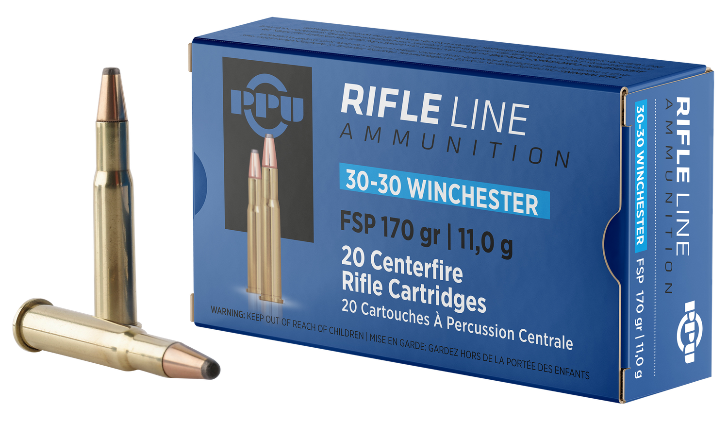 Prvi Partizan Rifle Ammunition PP30302, 30-30 Winchester,  Soft Point (SP), 170 GR, 2200 fps, 20 Rd/bx