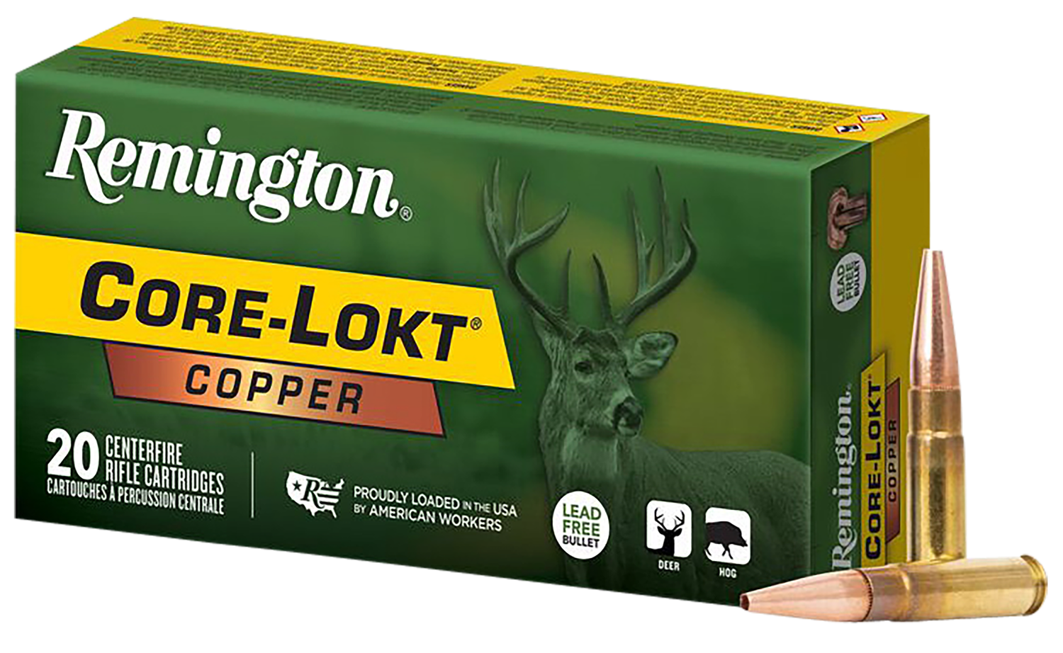 Remington Core-Lokt Copper Rifle Ammunition R27857, 300 Blackout, Copper Hollow Point, 120 gr, 2100 fps, 20 Rd/Bx