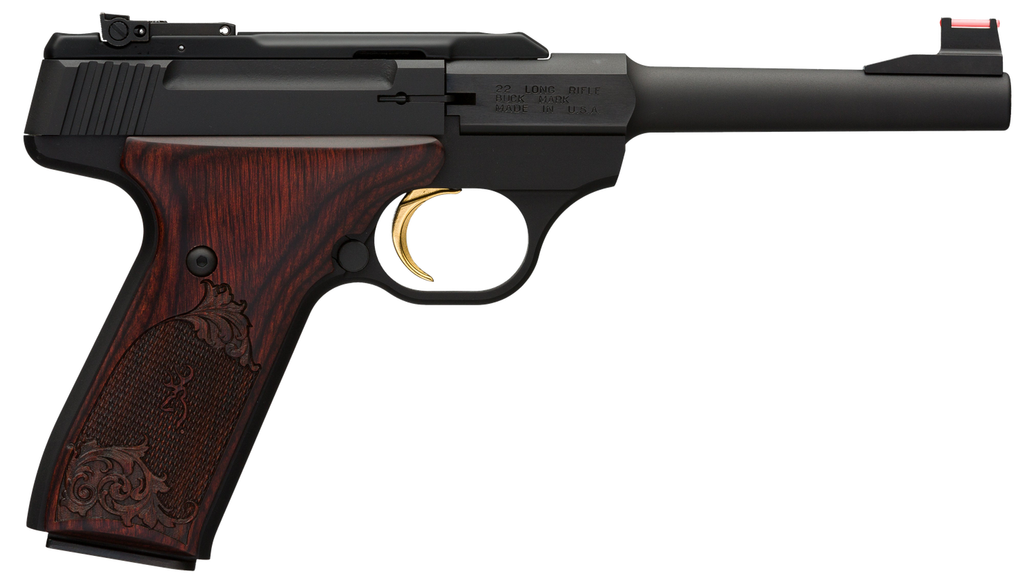 Browning Buck Mark Challenge Pistol 051519490, 22 LR, 5.5", Rosewood Grips, Black Finish, 10 Rds