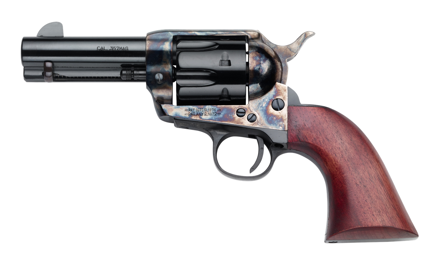 Pietta 1873 Great Western II Posse Revolver HF357CHS312NM, 357 Mag, 3.50in, Walnut Grips, Steel Frame Finish, 6 Rds