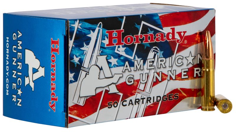 Hornady American Gunner Rifle Ammunition 80897, 300 AAC Blackout, Hollow Point, 125 GR, 2175 fps, 50 Rd/bx