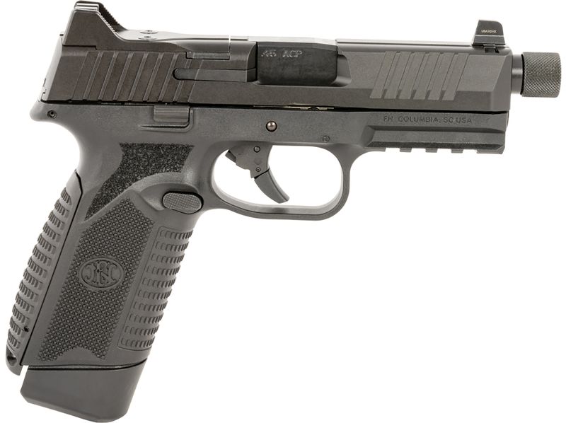 FN Herstal 545 Tactical Optic Ready Pistol 66101385, 45 ACP, 4.71in, Black Interchangeable Backstrap, Black Finish, 10 Rds