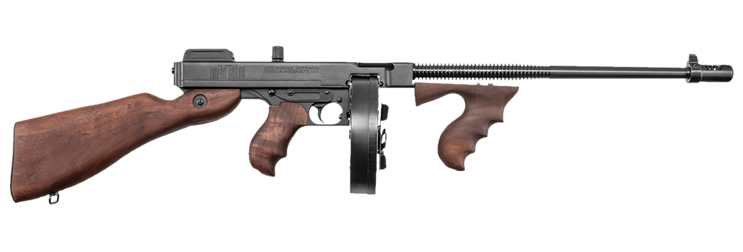 Thompson 1927A1 Deluxe Carbine Rifle T1D, 45 ACP, 16 1/2 in, Semi-Auto, Walnut Stock, Black/Chrome Finish, 10 Rds