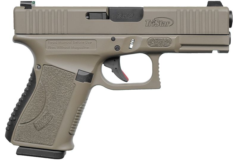 Tri-Star Apoc Pistol 85772, 9mm Luger, 4.02in, Textured Grips, Flat Dark Earth Cerakote Finish, 15 Rds