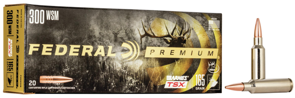 Federal Premium Vital-Shok Rifle Ammunition P300WSMG, 300 WSM, Barnes Triple Shock X-Bullet, 165 GR, 3130 fps, 20 Rd/bx
