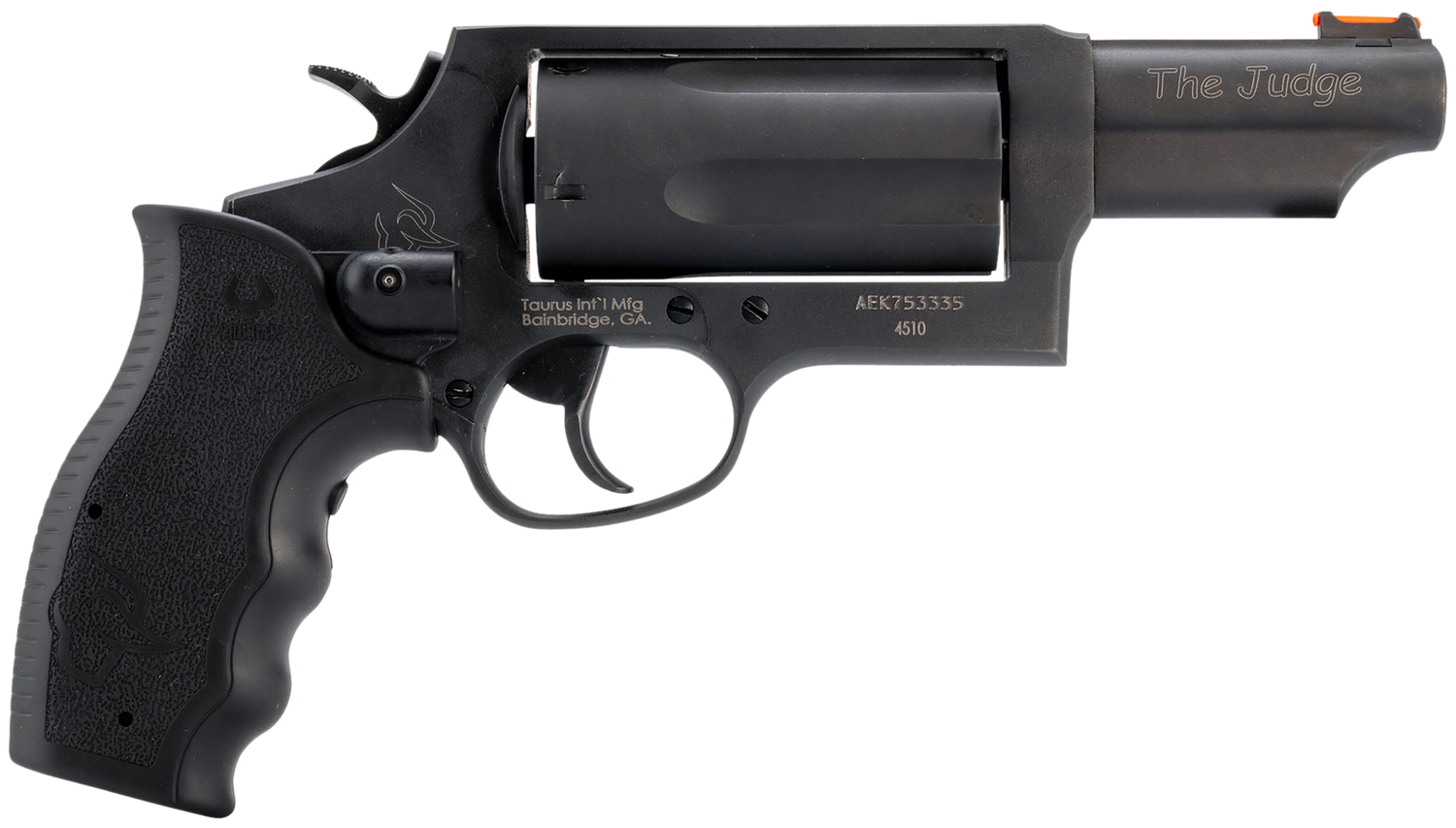 Taurus Judge Revolver 2441031MAGVL, 45 Colt/410 Gauge, 3", Black Rubber Laser Grip, Matte Black Finish, 5rd