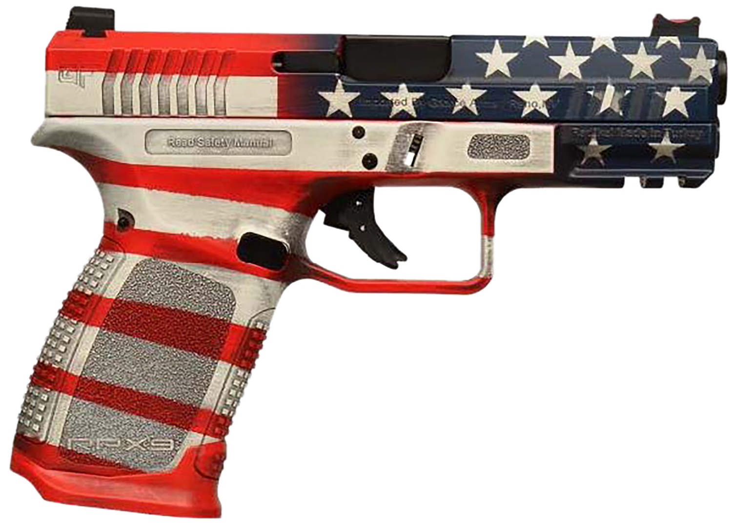 GForce Exodus Pistol GFRPX3C9USA, 9mm Luger, 4.02in, Textured Grips, USA Cerakote Finish, 15 Rds