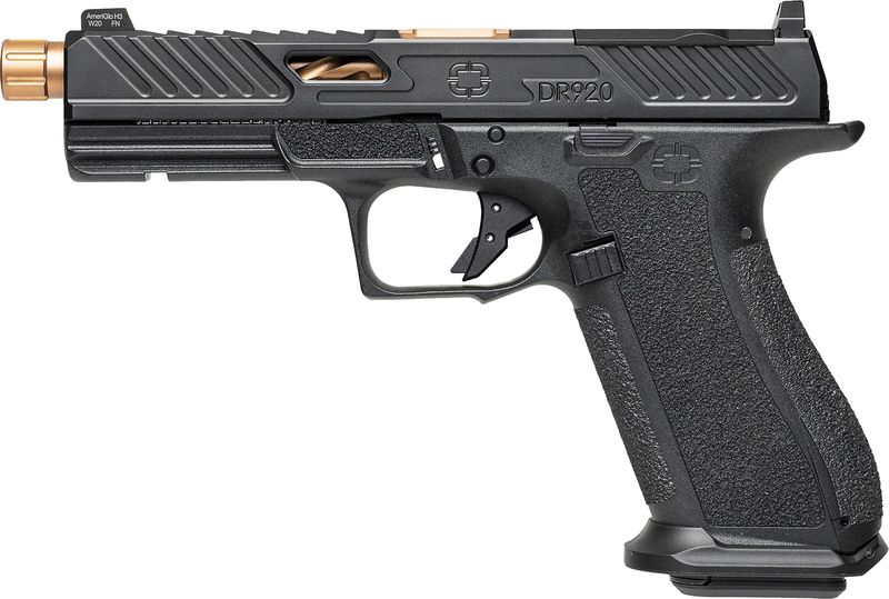 Shadow Systems DR920 Elite Optic Ready Pistol SS2009, 9mm Luger, 5in, Black Interchangeable Backstrap, Black Finish, 17 Rds