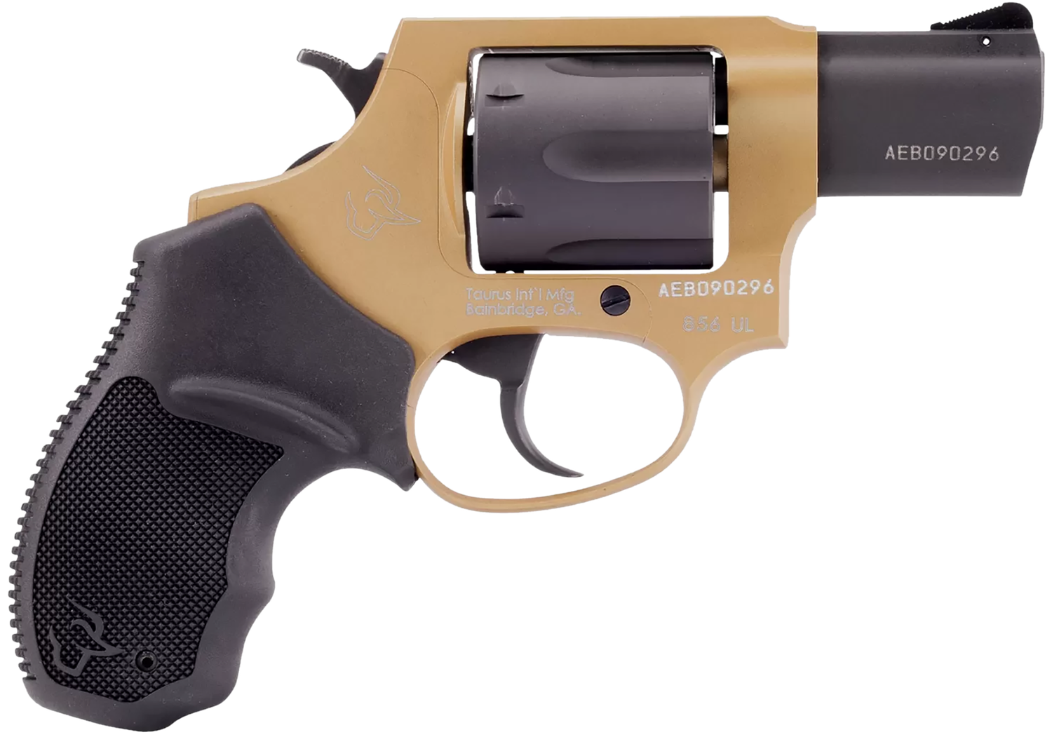 Taurus 856 Ultra-Lite Revolver 285621ULC30, 38 Special, 2", Black Rubber Grips, Sabre Sand Cerakote Finish, 6rd