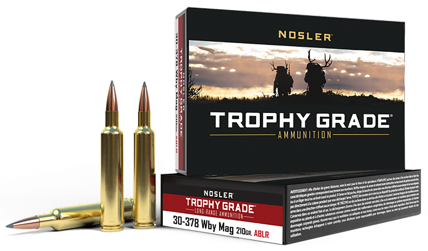 Nosler Long Range Rifle Ammunition 60133, 30-378 Weatherby Magnum, AccuBond, 210 GR, 3040 fps, 20 Rd/Bx