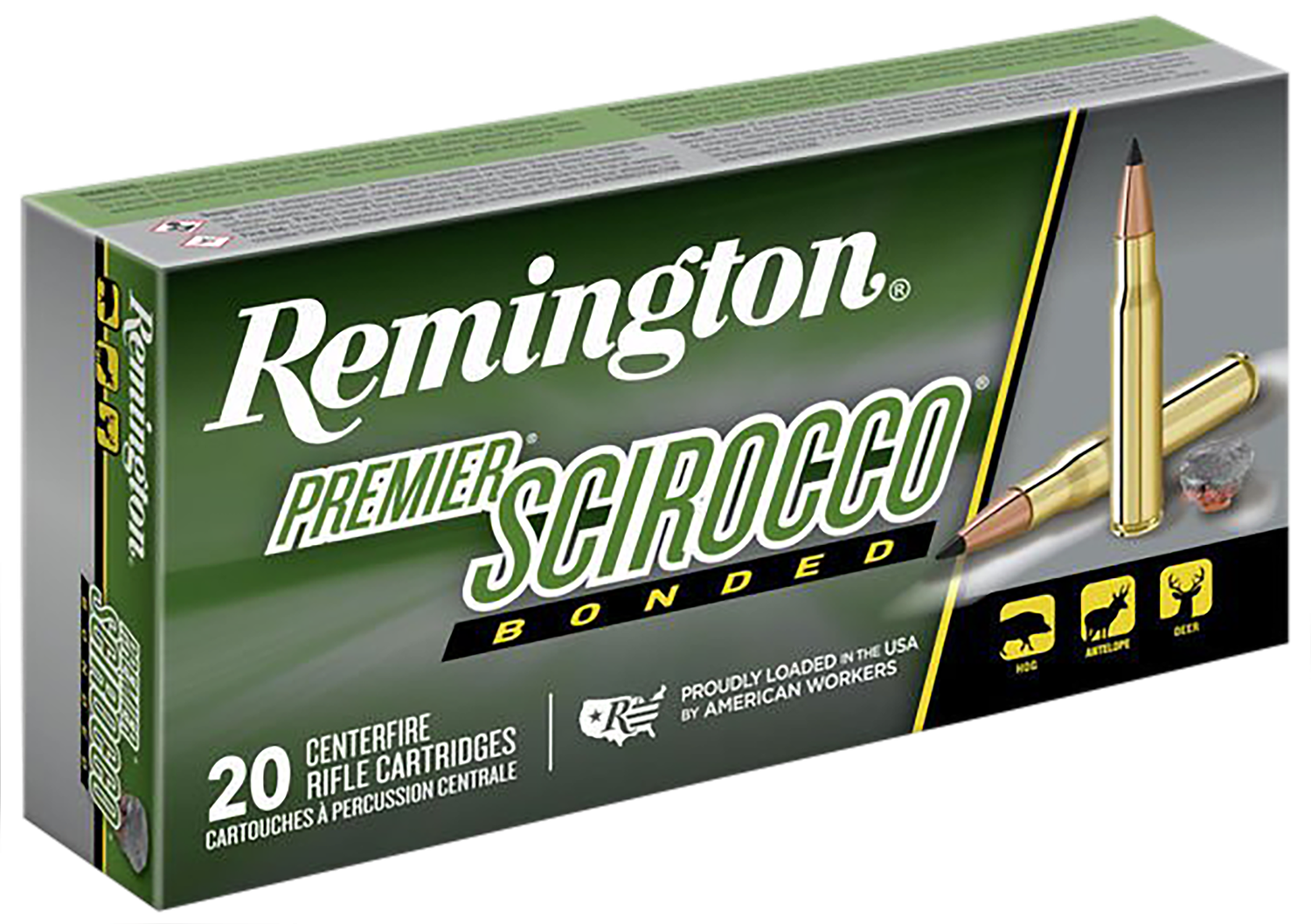 Remington Premier Rifle Ammunition PRSC243WA, 243 Winchester, Swift Scirocco Bonded, 90 GR, 3120 fps, 20 Rd/bx