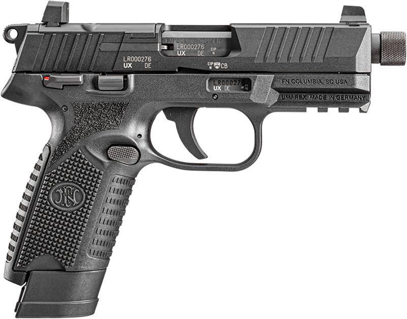 FN 502 Tactical Pistol 66101011, 22 LR, 4.6", Black Grips, Black Finish, 10 Rds