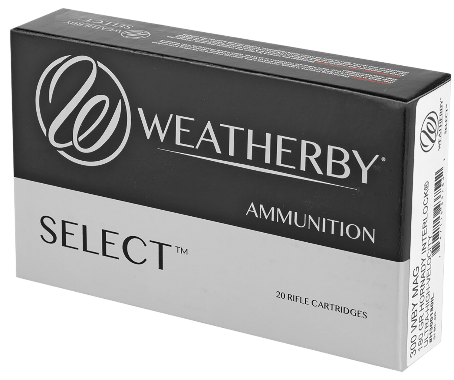 Weatherby Rifle Ammunition H300180IL, 300 Weatherby, InterLock, 180 GR, 3150 fps, 20 Rd/bx