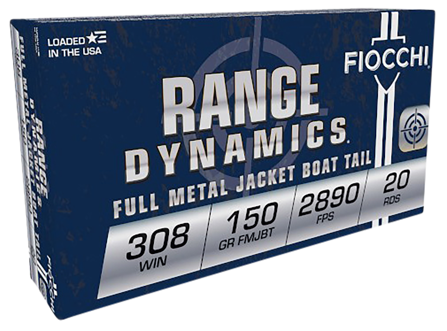 Fiocchi Shooting Dynamics Rifle Ammunition 308A, 308 Winchester, Full Metal Jacket Boat-Tail, 150 GR, 2890 fps, 20 Rd/bx