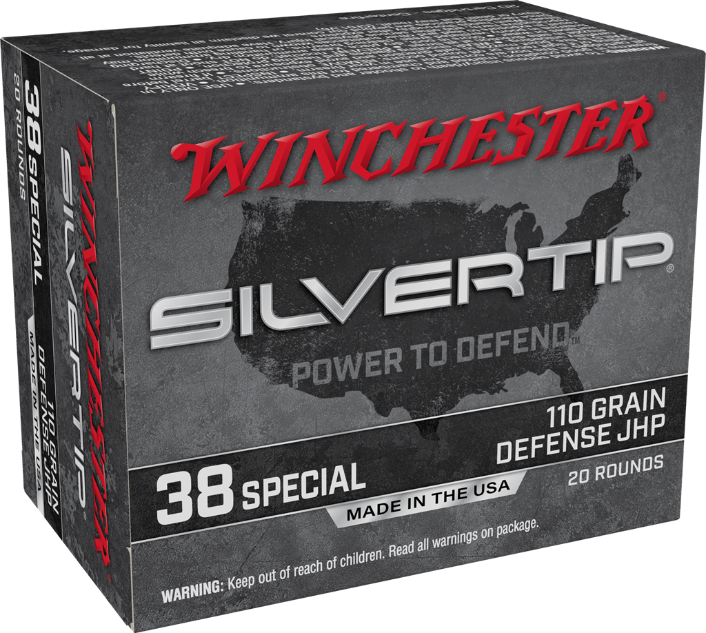 Winchester Silvertip Pistol Ammunition W38ST, 38 Special, Silvertip, 110 GR, 945 fps, 20 Rd/bx