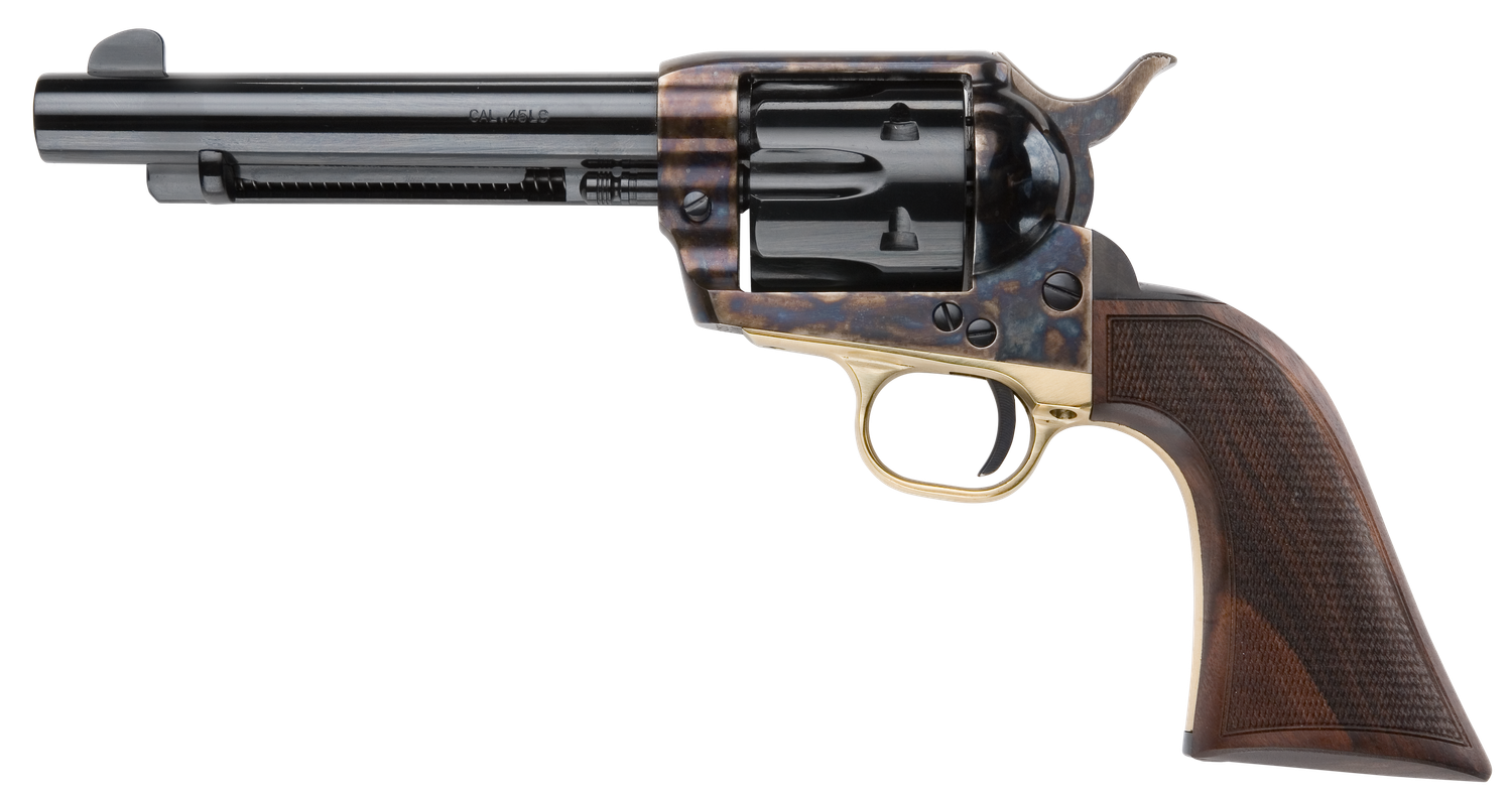 Pietta 1873 Great Western II Alchimista II Revolver HF45ALC512NMCW, 45 Colt (Long Colt), 5.50in, Checkered Walnut Army Grips, Steel Frame Finish, 6 Rds