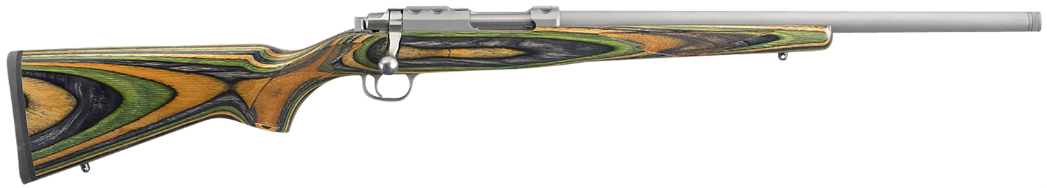 Ruger 77/17 Bolt Action Rifle 7220, 17 Hornet, 18.50", Green Mountain Laminate Stock, Matte Stainless Finish, 6 Rds