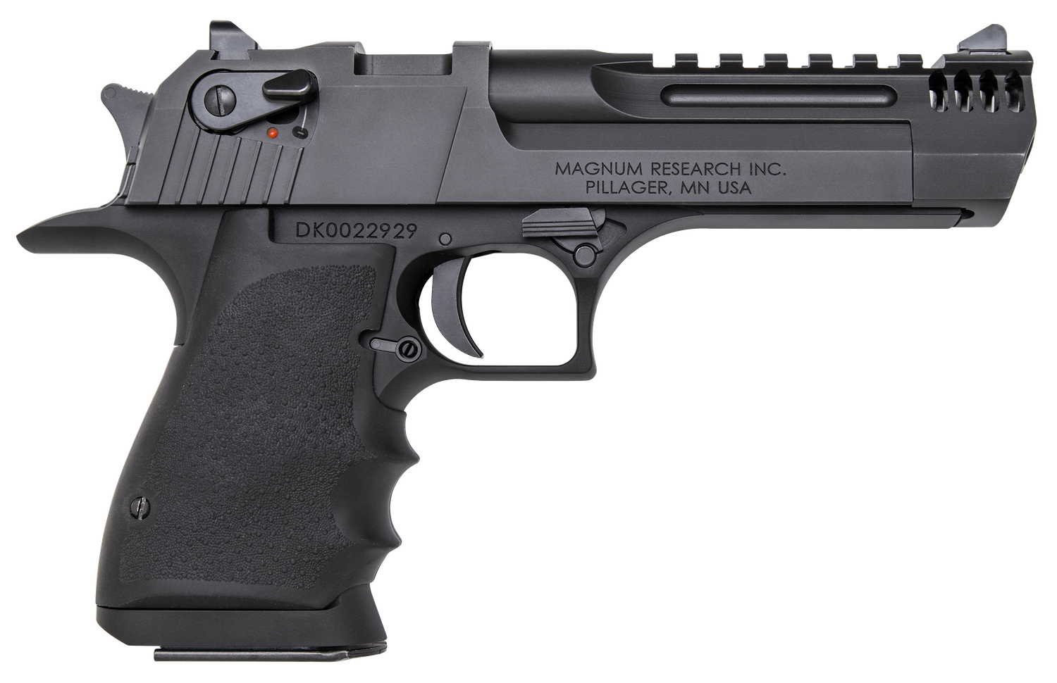 Magnum Research Desert Eagle L5 SA/DA Pistol DE50L5IMB, 50 AE, 5", Finger Grooved Rubber Grips, 7 Rds
