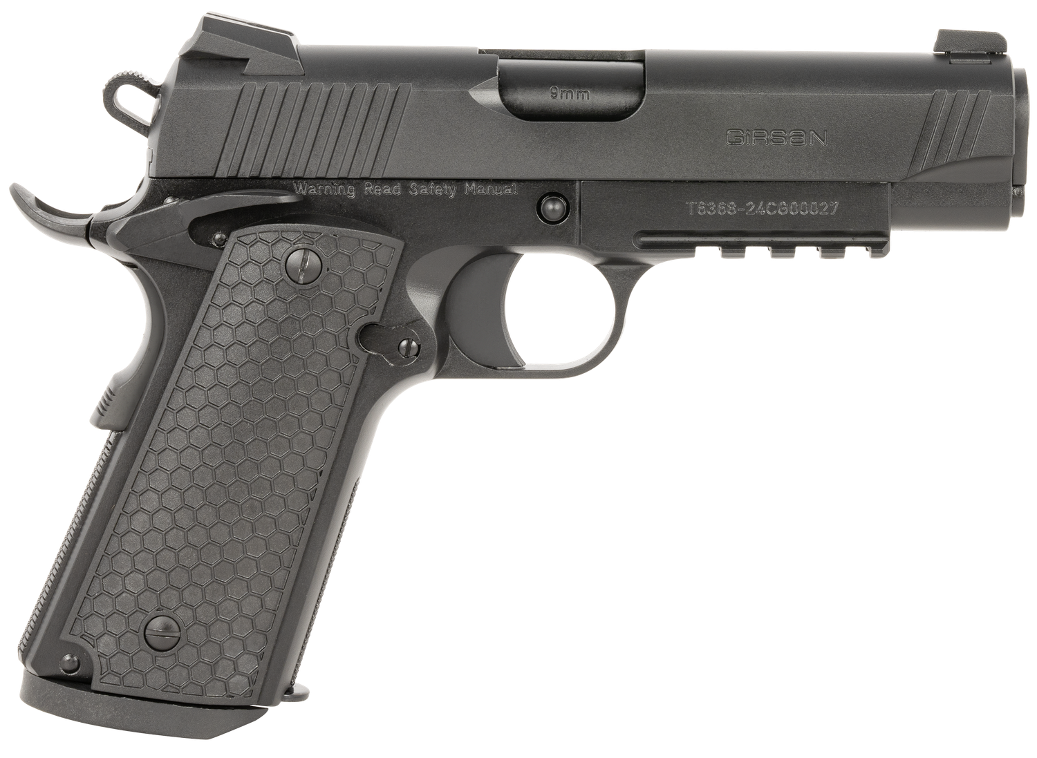 EAA MC1911 C Untouchable Pistol 392075, 9mm Luger, 4.40in, Black Polymer Grips, Black Finish, 9 Rds