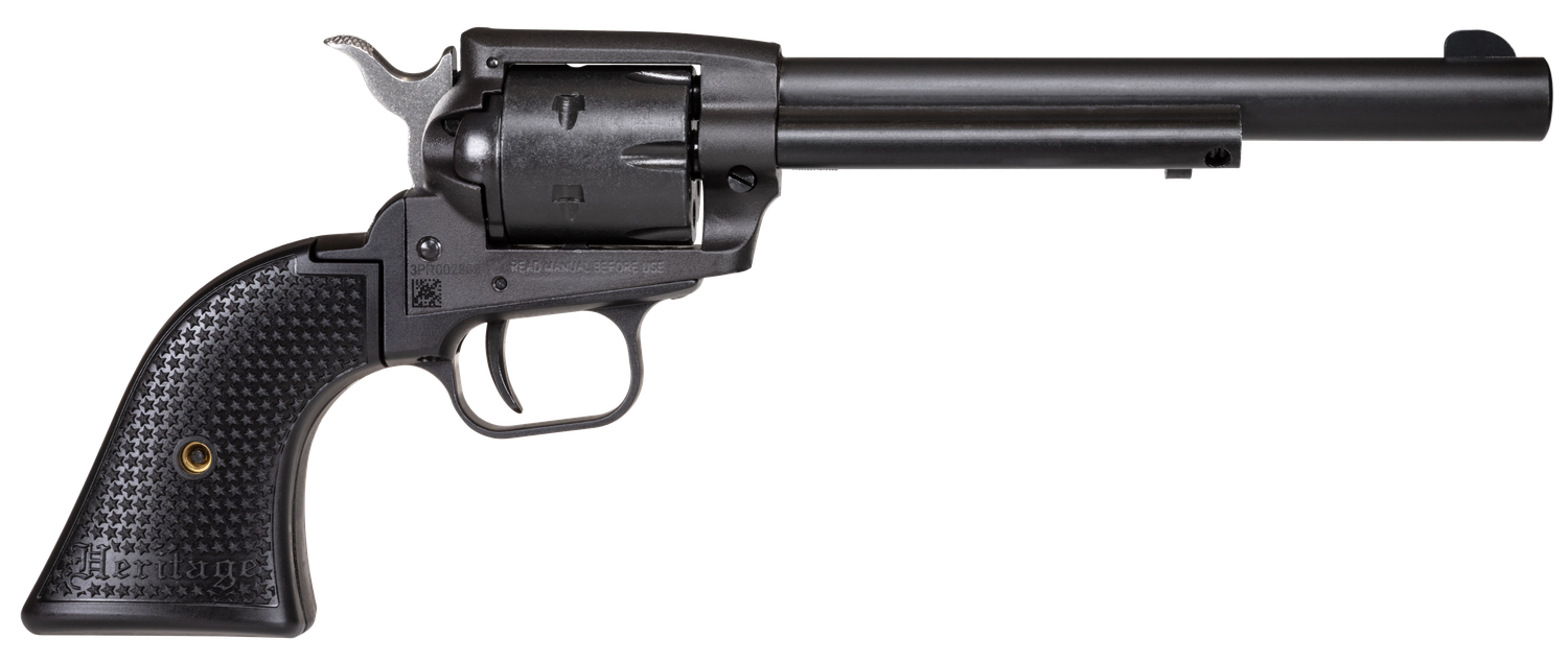 Heritage Rough Rider SAO Revolver SRR22BS6PG, 22 LR, 6.50", Polymer Grips, Black Satin Finish, 6 Rds