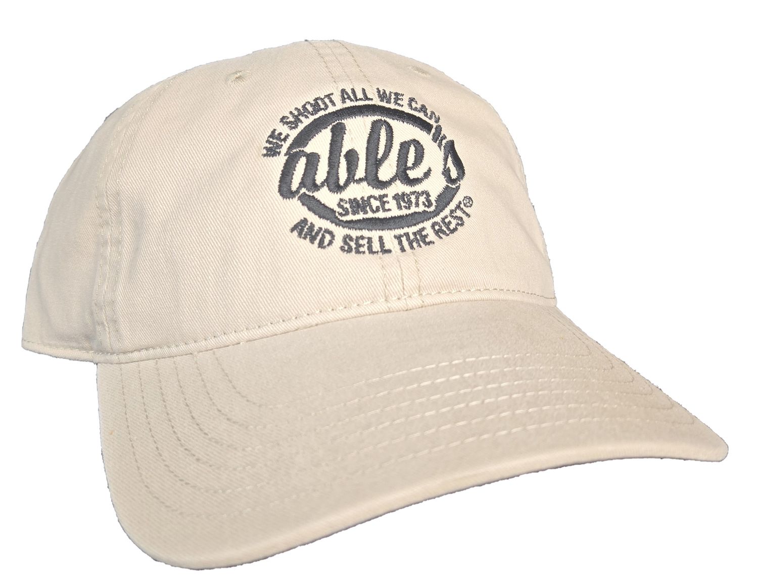 Able's Mesh Cap Solid Stone, Black Logo, Adjustable 326 (ACSSBL)