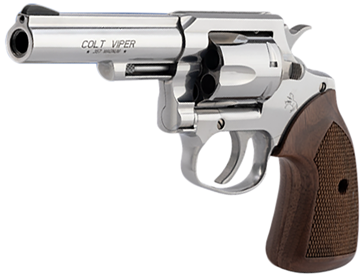 Colt Viper Revolver, VIPERSP4WRR, 357 Mag, 4.25", American Walnut Grips, Stainless Steel Finish, 6rd