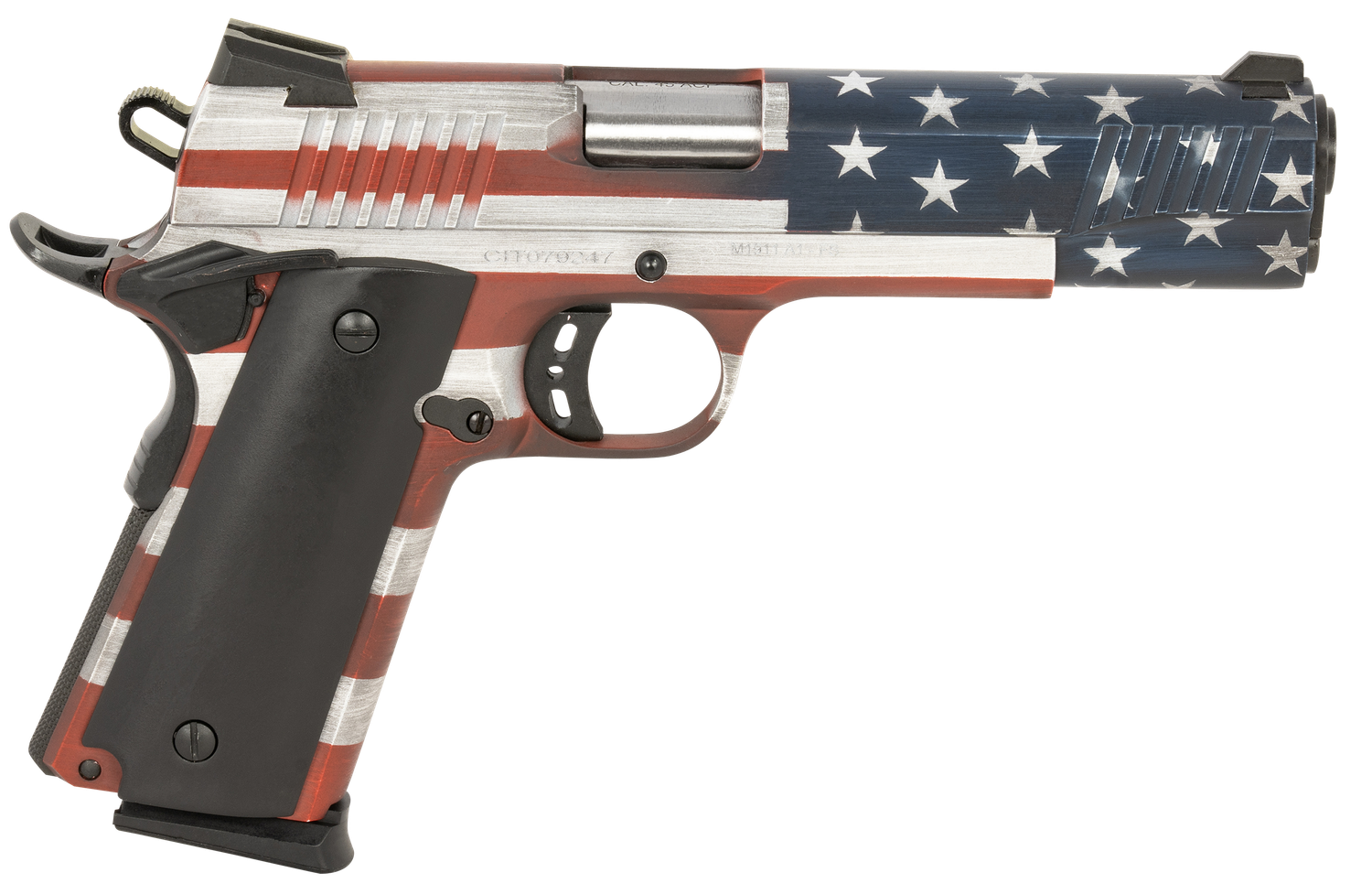 Citadel 1911-A1 Government SAO Pistol CIT45FSPUSA, 45 ACP, 5", American Flag Cerakote, 8 Rds
