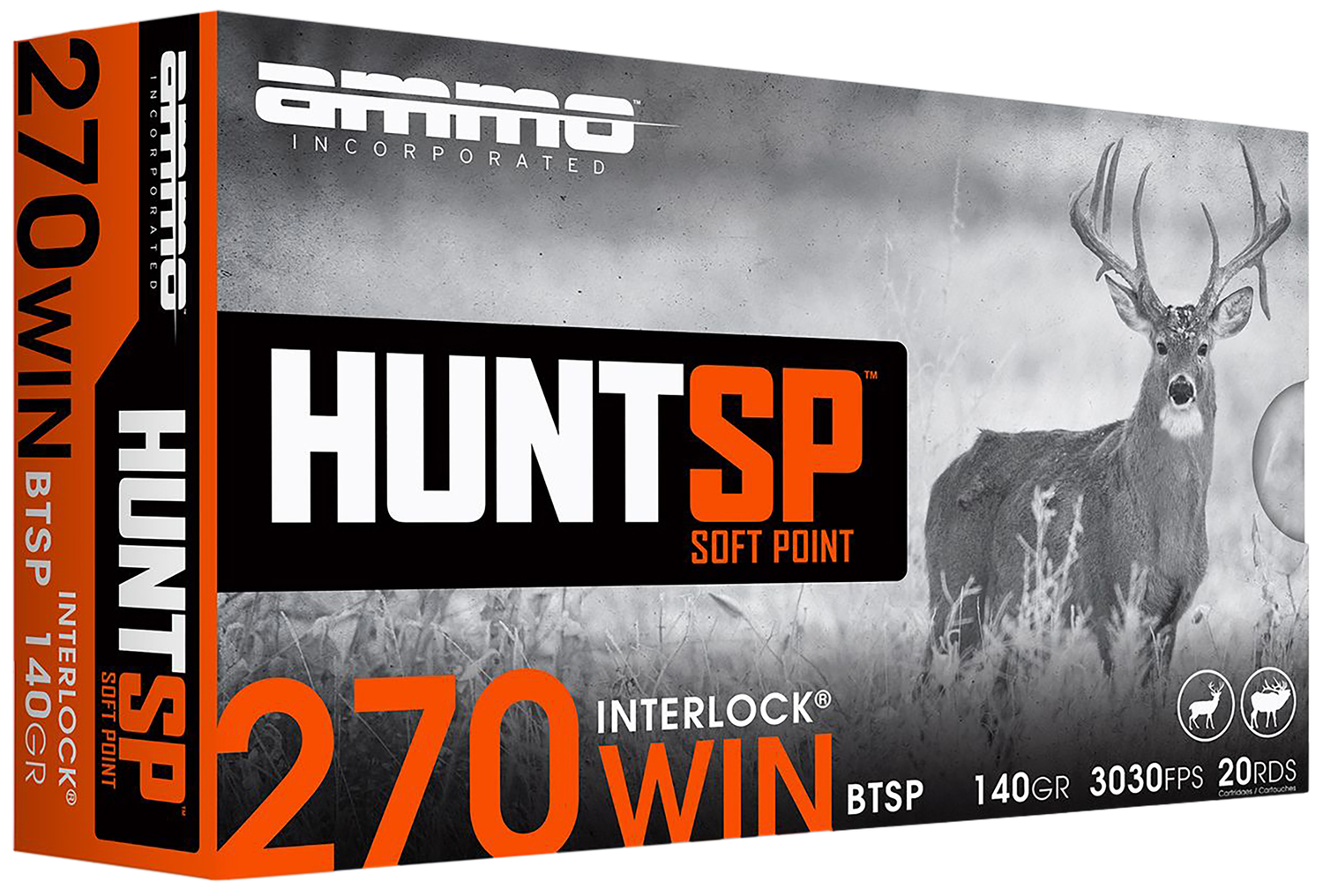 Ammo Inc Hunt Rifle Ammunition 270W140SPA20, 270 Win, Soft Point, 140 gr, 3030 fps, 20 Rd/Bx