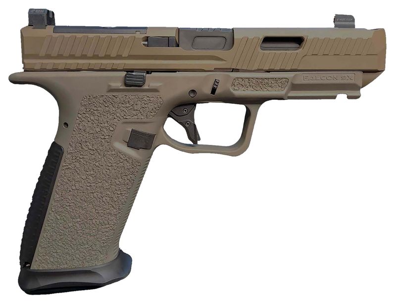 LIVE FREE ARMORY Falcon 9XC Optic Ready Pistol LF9C92022, 9mm Luger, 4.02in, Black Aluminum Backstrap, Elite Flat Dark Earth Cerakote Finish, 17 Rds