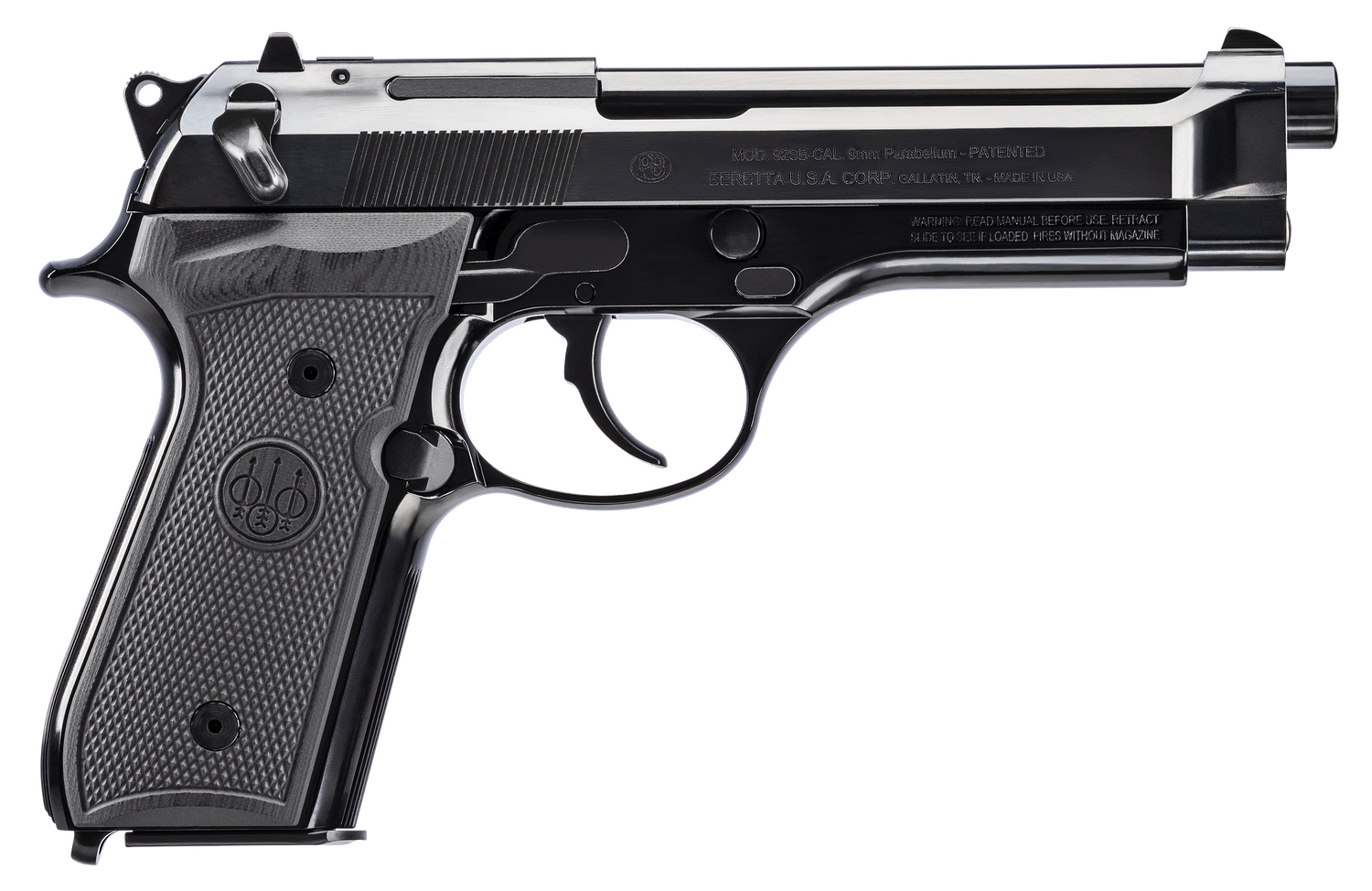 Beretta 92FS 50th Anniversary Semi-Auto Pistol, J92SB15, 9mm, Black Polymer Grip, High Polish Gloss Blue Finish, 15 Rd