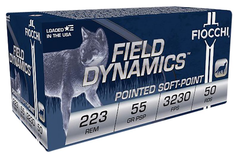 Fiocchi Shooting Dynamics Rifle Ammunition 223B50, 223 Remington, Pointed Soft Point (PSP), 3230 fps, 50 Rd/Bx