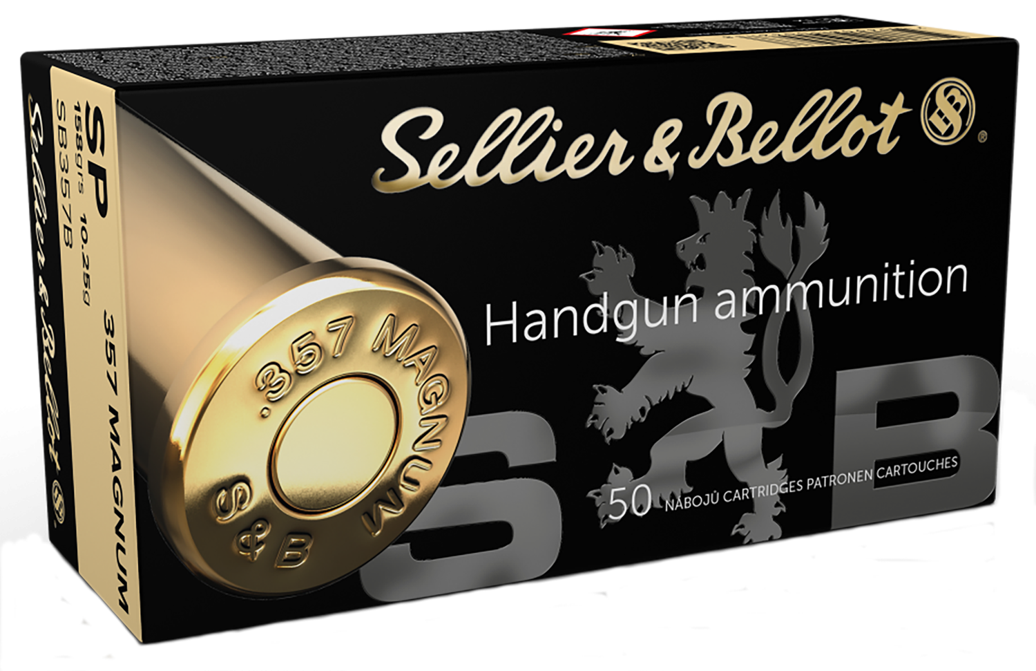 Sellier & Bellot Pistol Ammuntion SB357B, 357 Magnum, Soft Point (SP), 158 GR, 1235 fps, 50 Rd/bx