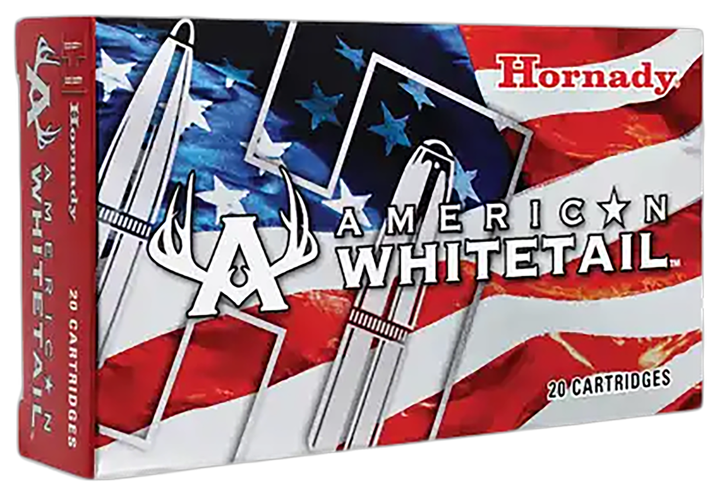 Hornady American Whitetail Rifle Ammunition 81084, 30-06 Springfield, InterLock, 180 GR, 2700 fps, 20 Rd/bx