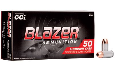 CCI Blazer Aluminum Case Handgun Ammunition 3589, 40 S&W, Full Metal Jacket (FMJ), 165 GR, 1100 fps, 50 Rd/bx