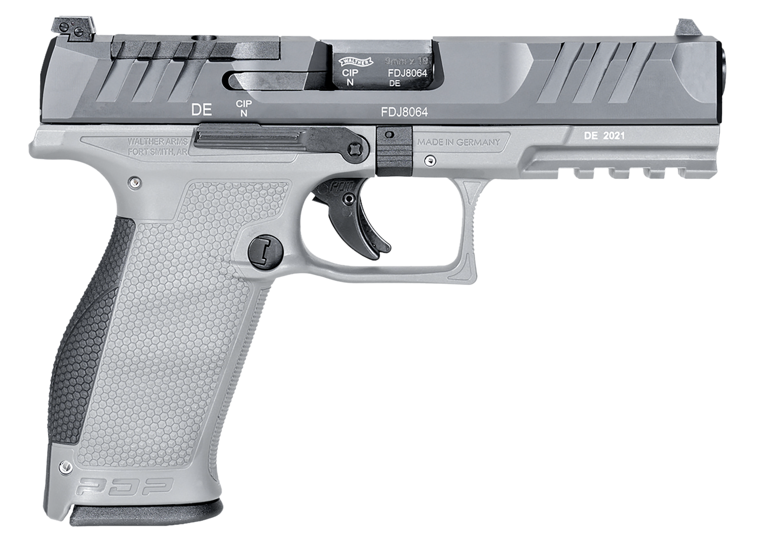 Walther PDP Optic Ready Pistol 2858371NP3, 9mm Luger, 4.50in, Gray Finish, 18 Rds