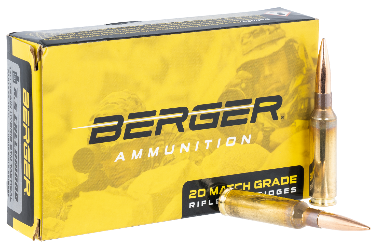 Berger Bullets Rifle Ammunition 31021, 6.5 Creedmoor, Hybrid Open Tip Match Tactical, 130 gr, 2921 fps, 20 Rd/Bx