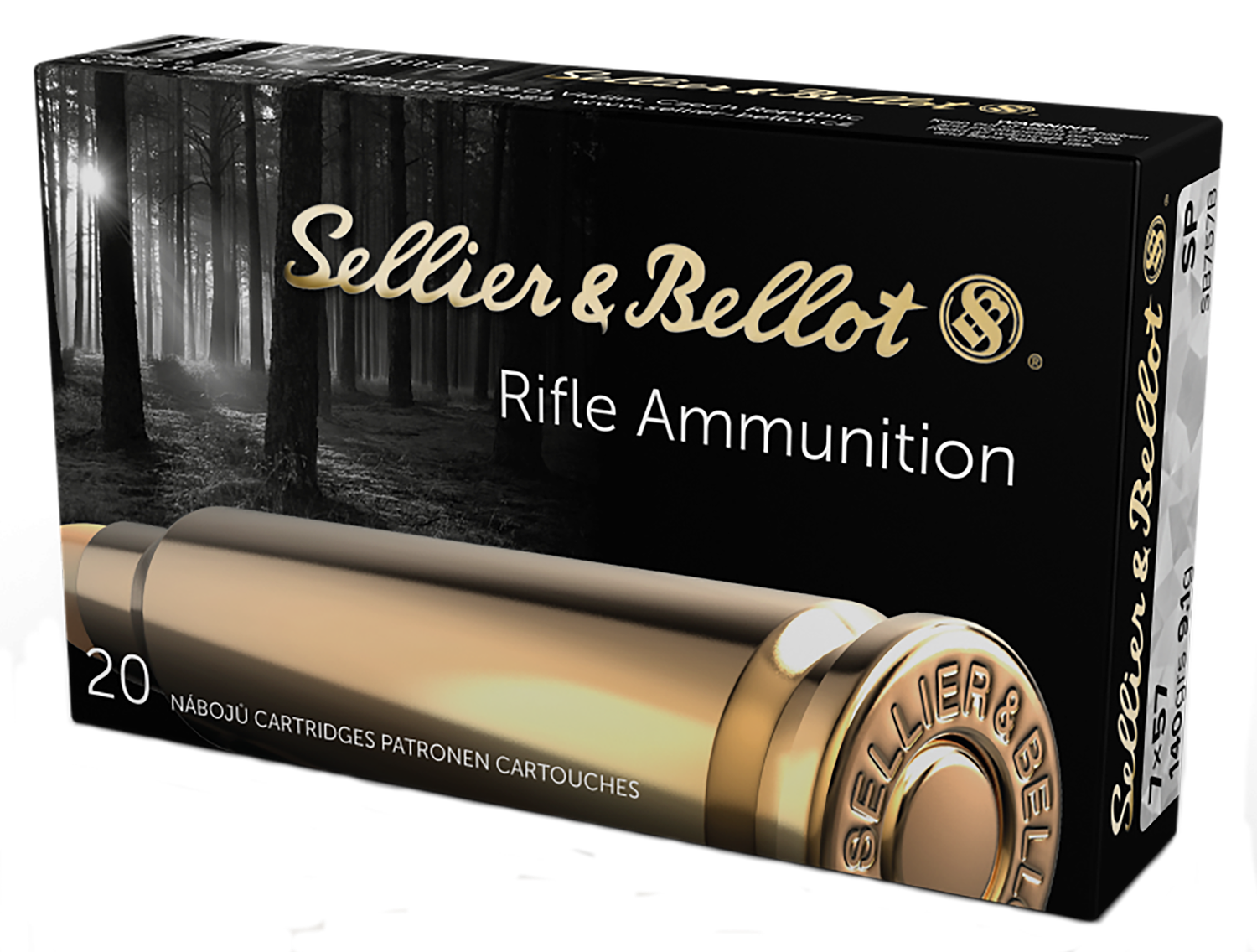 Sellier & Bellot Rifle Ammunition SB757B, 7mmX57mm Mauser, Soft Point (SP), 140 GR, 2651 fps, 20 Rd/Bx