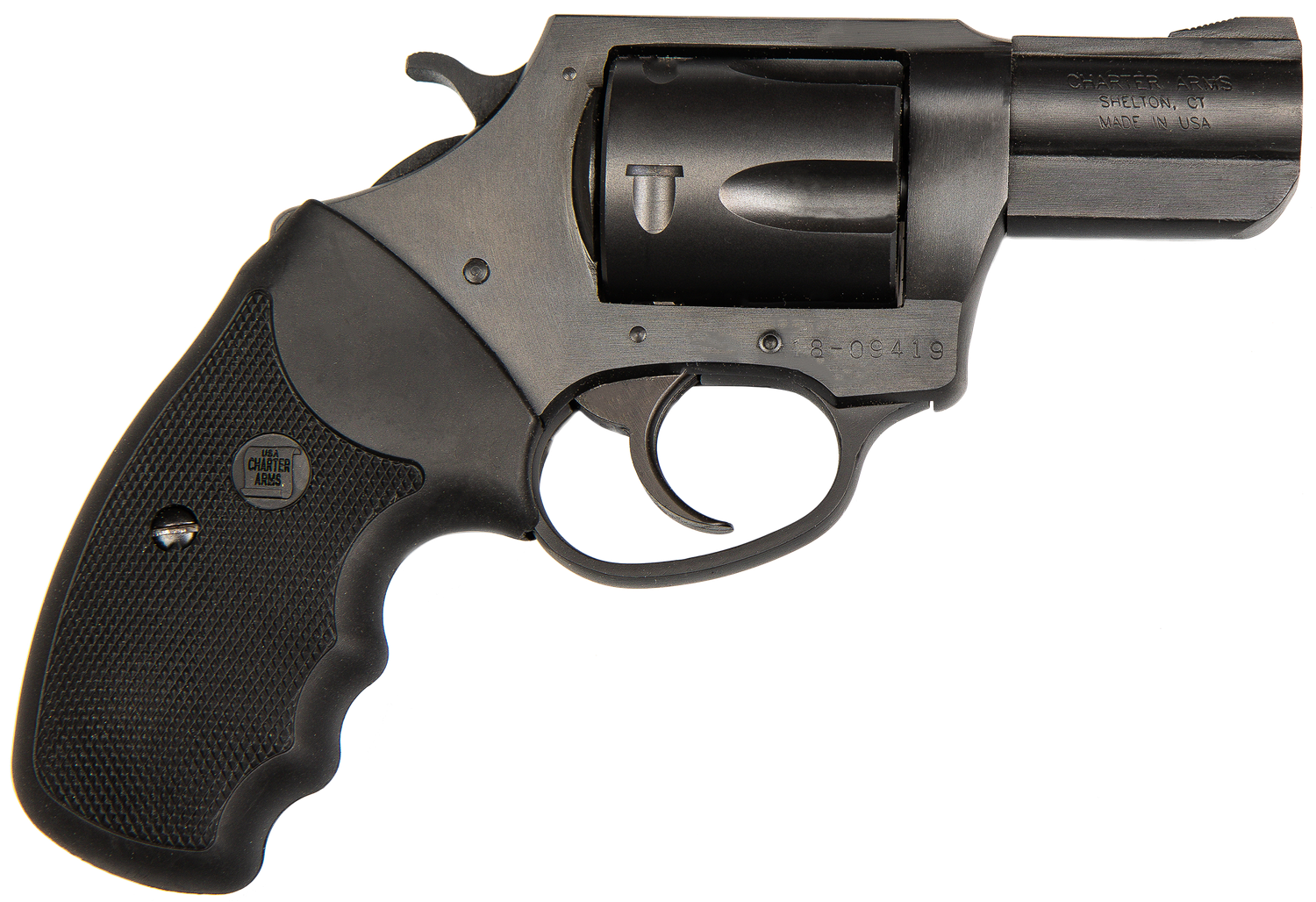 Charter Arms Pitbull Single/Double Action Revolver 69920, 9mm, 2.2", Black Rubber Grips, Black Nitride Finish, 5 Rds