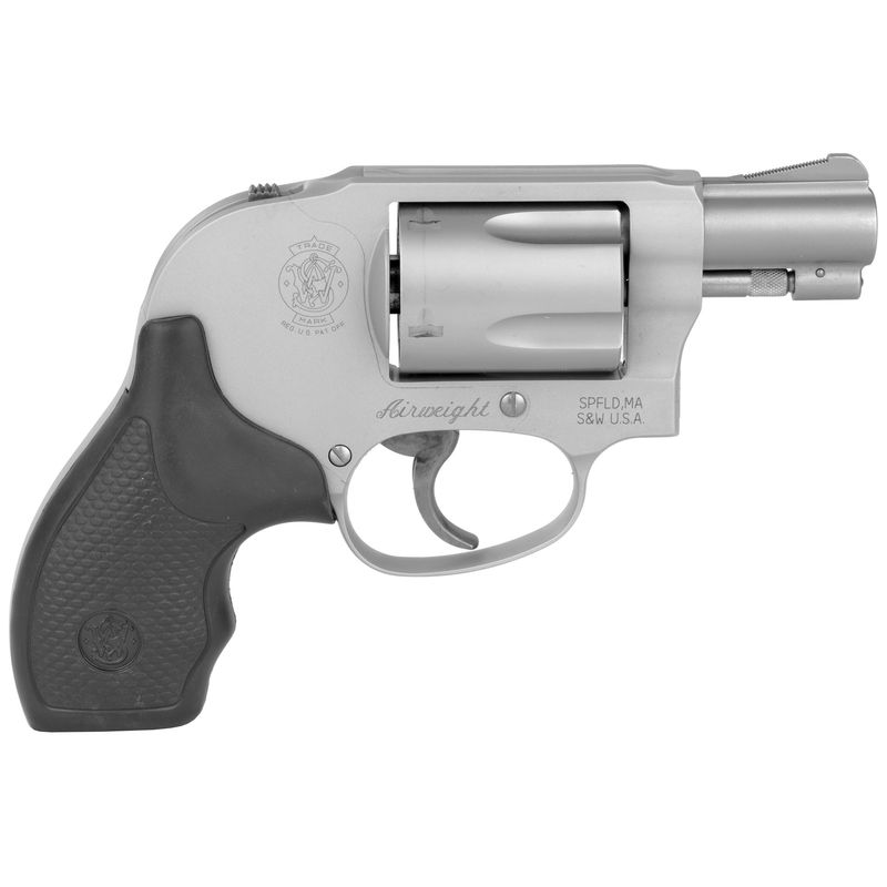 Smith & Wesson Model 638 Airweight Revolver 163070, 38 Spl +P, 1.88", Polymer Grip, Matte Silver Finish, 5 Rds