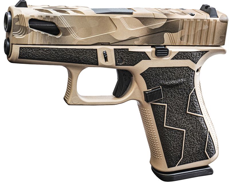 Glock G43X MOS Pistol PX4350204FRMOSNBRKUPF, 9mm Luger, 3.41in, Black Textured Polymer, Tan/Black Cerakote Finish, 10 Rds