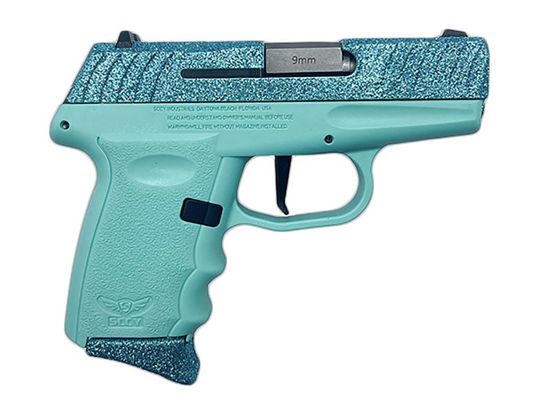 SCCY Industries DVG-1 Optic Ready Pistol DVG1CYBSB, 9mm Luger, 3.10in, Crystal Blue Polymer Frame & Grips, Crystal Blue Finish, 10 Rds